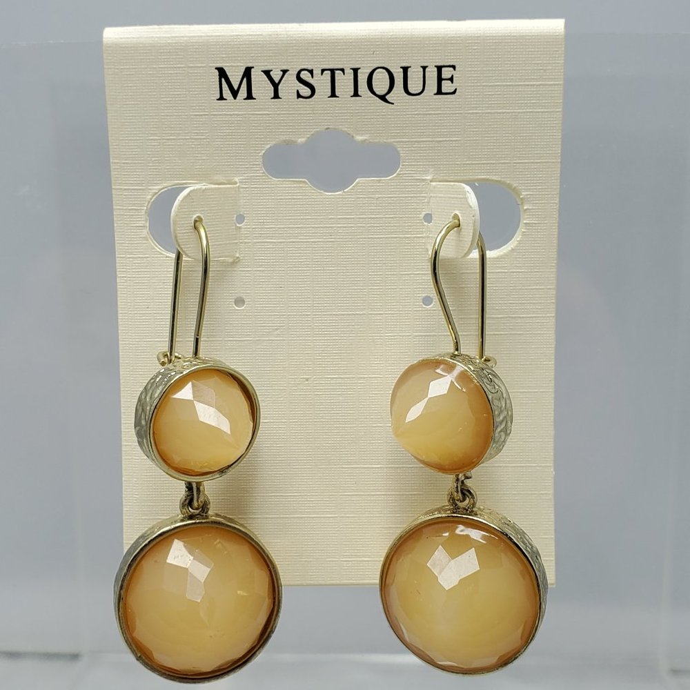 Mystique  gold champagne dangle earring